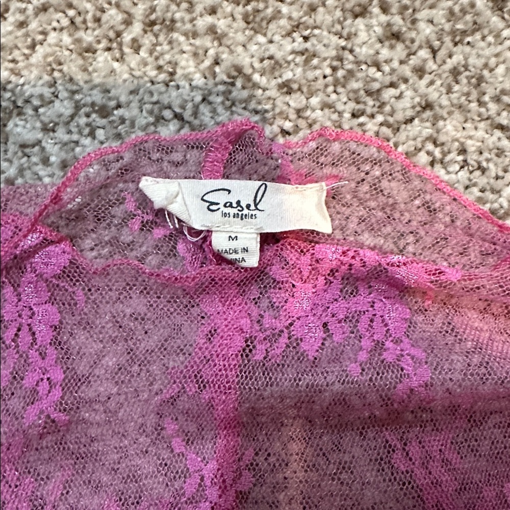Pink Lace Top - Picture 3 of 5